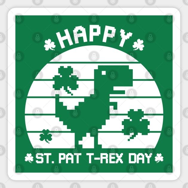 Happy St Patrex Day - St. Patrick's Day Dino (White) Magnet by yoveon